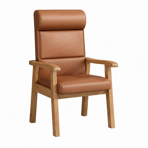 Rubberwood Arm Dining Chair - front three-quarter product view