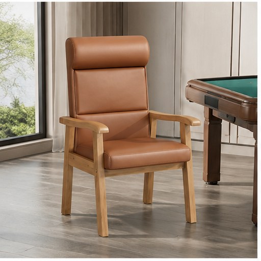 Rubberwood Arm Dining Chair in a realistic lifestyle setting
