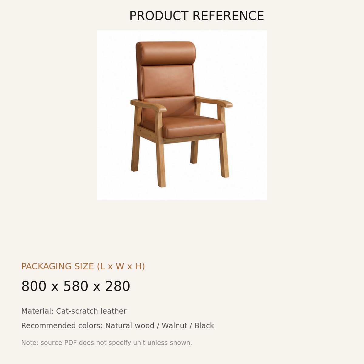 Rubberwood Arm Dining Chair - source dimensions and specification reference